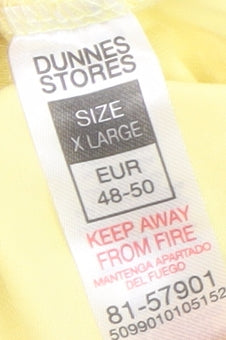 Dunnes Stores Women's Yellow V-Neck Cotton T-Shirt XL
