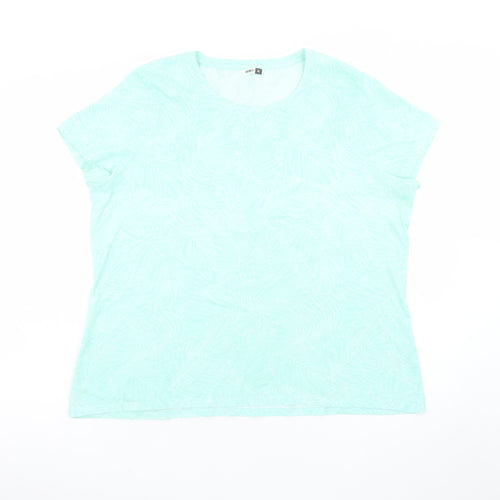 Pep & Co Women’s Green Floral Print XL Short Sleeve Basic T-Shirt