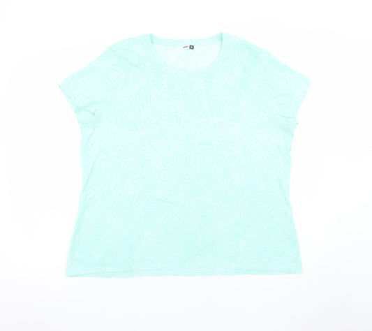 Pep & Co Women’s Green Floral Print XL Short Sleeve Basic T-Shirt