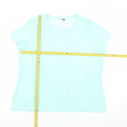 Pep & Co Women’s Green Floral Print XL Short Sleeve Basic T-Shirt