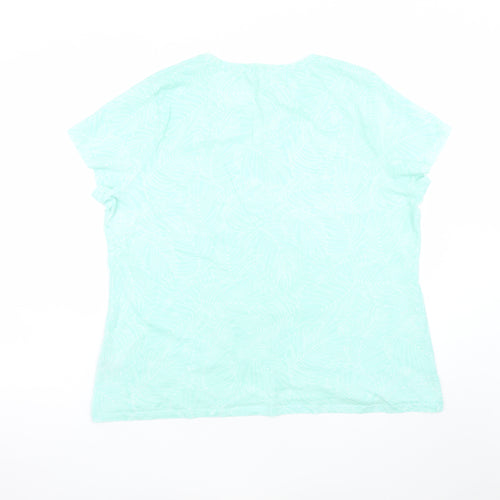 Pep & Co Women’s Green Floral Print XL Short Sleeve Basic T-Shirt