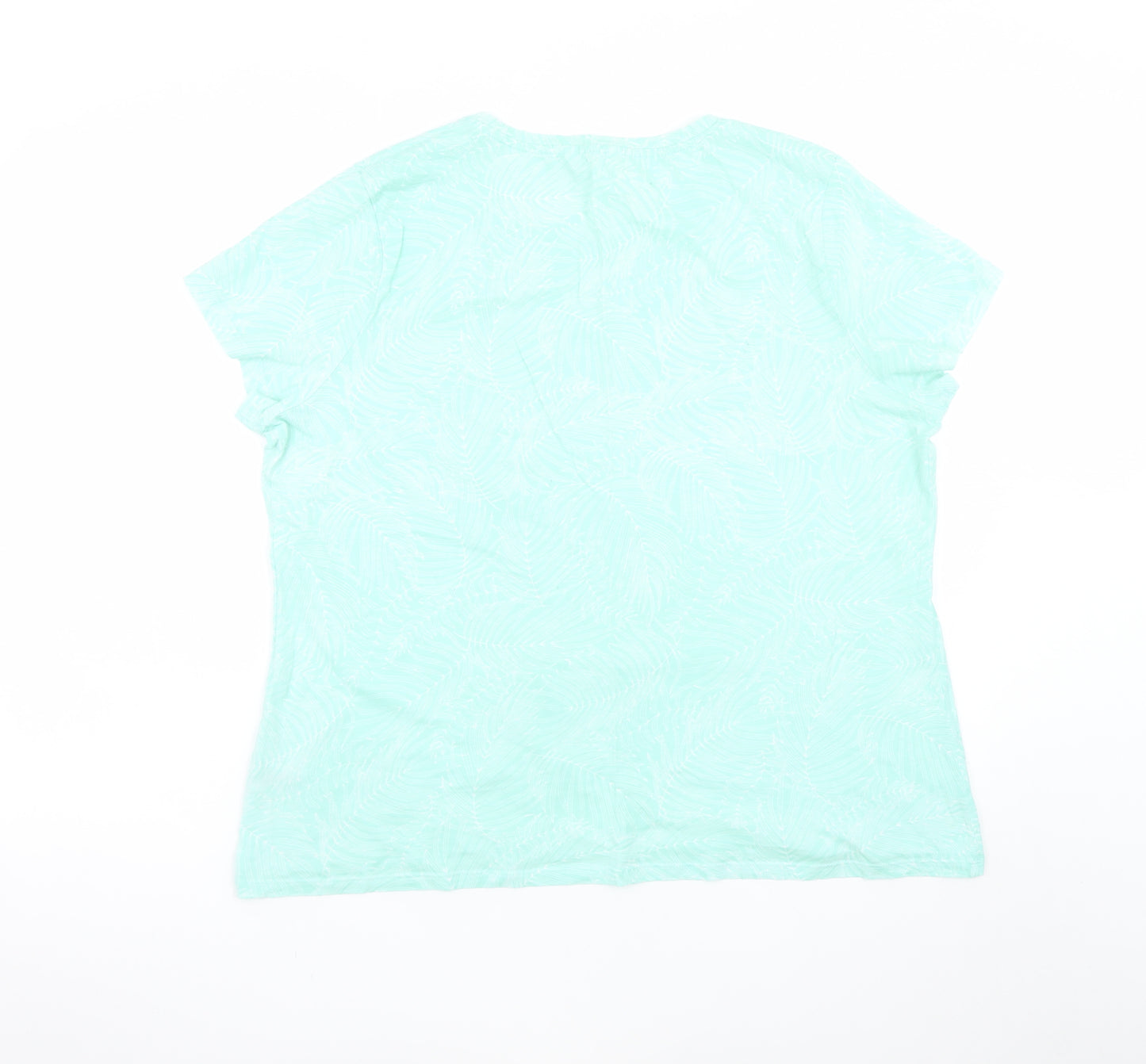 Pep & Co Women’s Green Floral Print XL Short Sleeve Basic T-Shirt