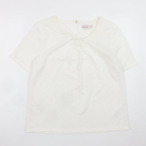 Dunnes Stores Women’s Ivory Short Sleeve Blouse Size 16