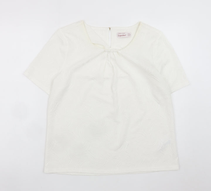 Dunnes Stores Women’s Ivory Short Sleeve Blouse Size 16