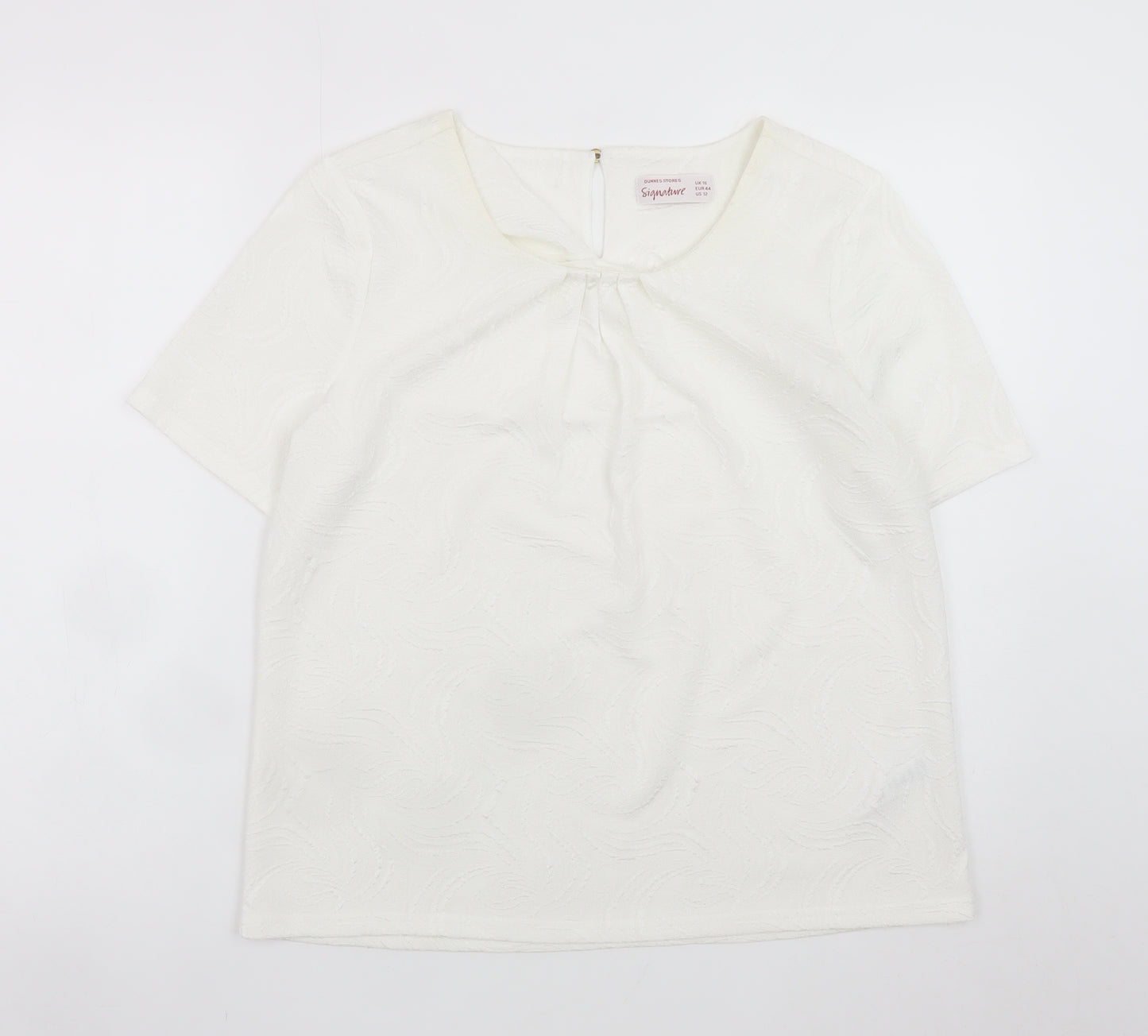 Dunnes Stores Women’s Ivory Short Sleeve Blouse Size 16