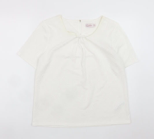 Dunnes Stores Women’s Ivory Short Sleeve Blouse Size 16