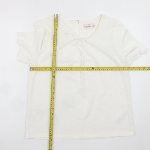 Dunnes Stores Women’s Ivory Short Sleeve Blouse Size 16