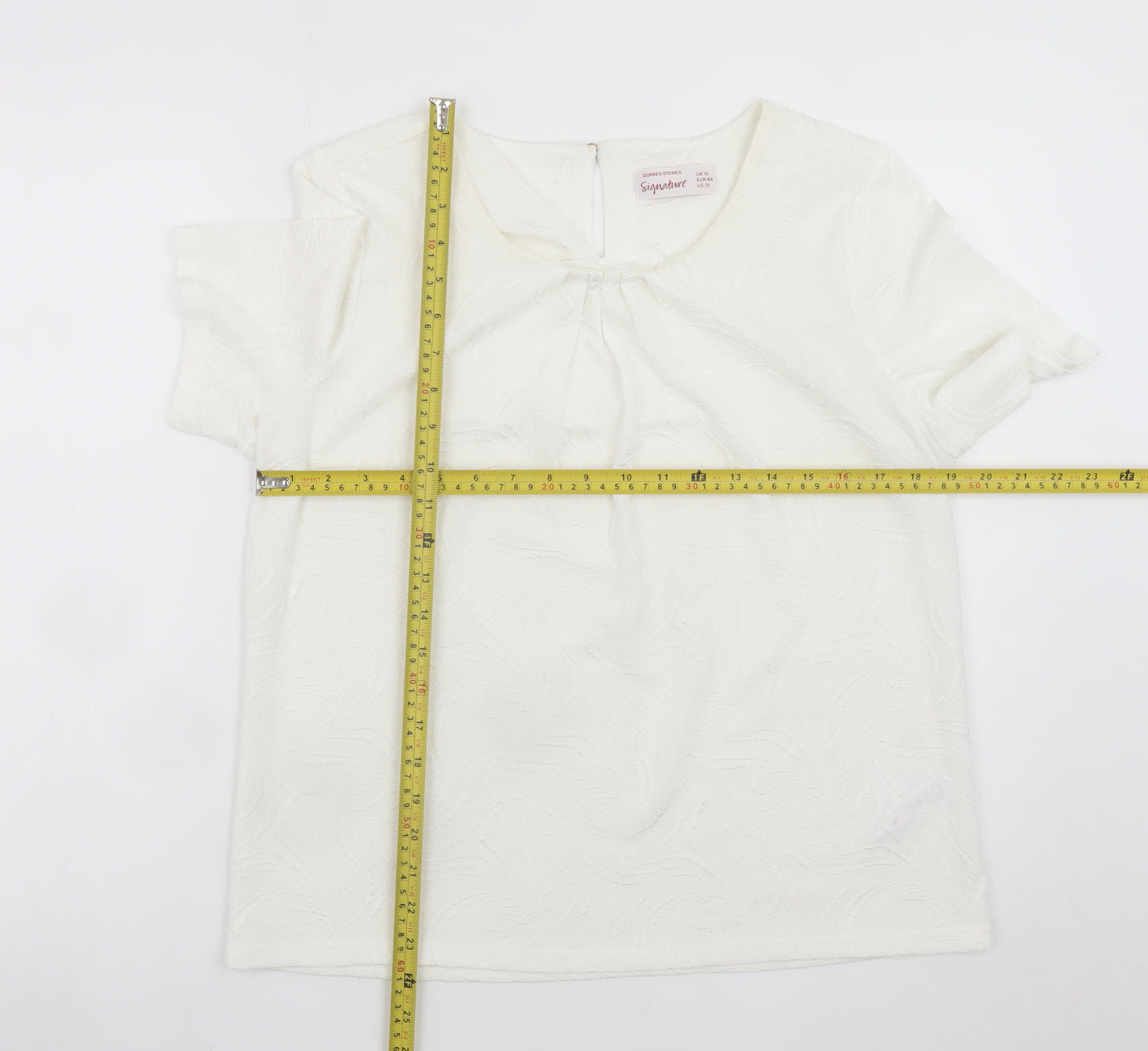 Dunnes Stores Women’s Ivory Short Sleeve Blouse Size 16