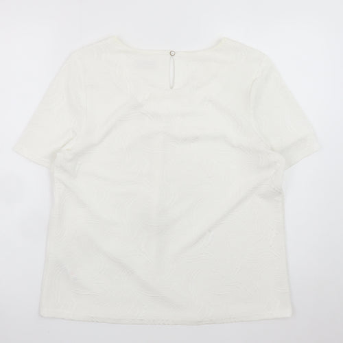 Dunnes Stores Women’s Ivory Short Sleeve Blouse Size 16
