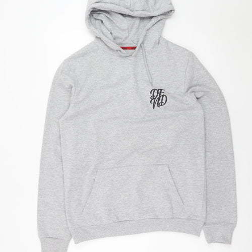 DFND Men’s Grey Pullover Hoodie M Regular Fit Logo Sweatshirt
