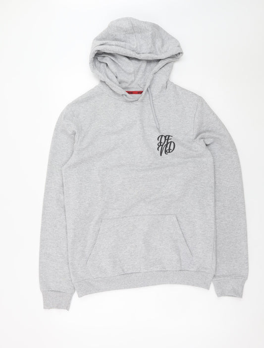 DFND Men’s Grey Pullover Hoodie M Regular Fit Logo Sweatshirt