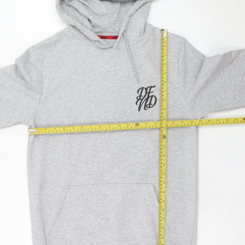 DFND Men’s Grey Pullover Hoodie M Regular Fit Logo Sweatshirt