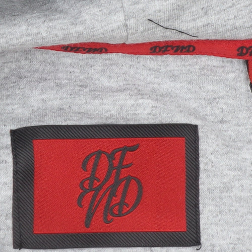 DFND Men’s Grey Pullover Hoodie M Regular Fit Logo Sweatshirt