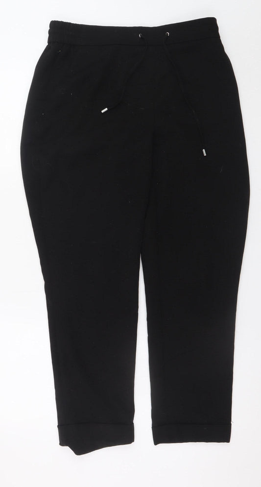 Dunnes Women’s Black Size 12 Jogger Trousers with Drawstring Waist