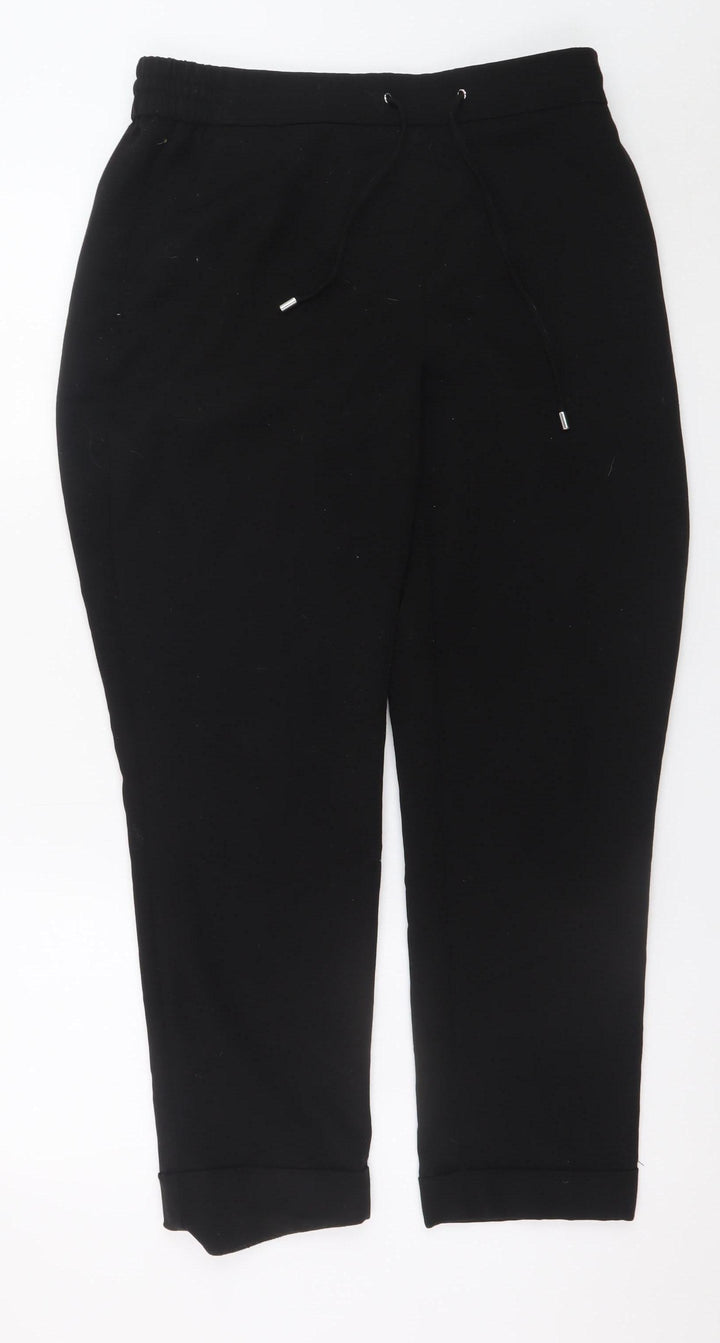 Dunnes Women’s Black Size 12 Jogger Trousers with Drawstring Waist