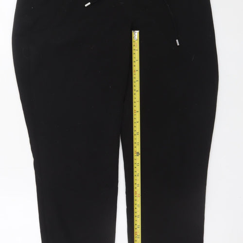 Dunnes Women’s Black Size 12 Jogger Trousers with Drawstring Waist
