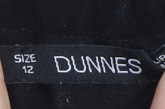 Dunnes Women’s Black Size 12 Jogger Trousers with Drawstring Waist