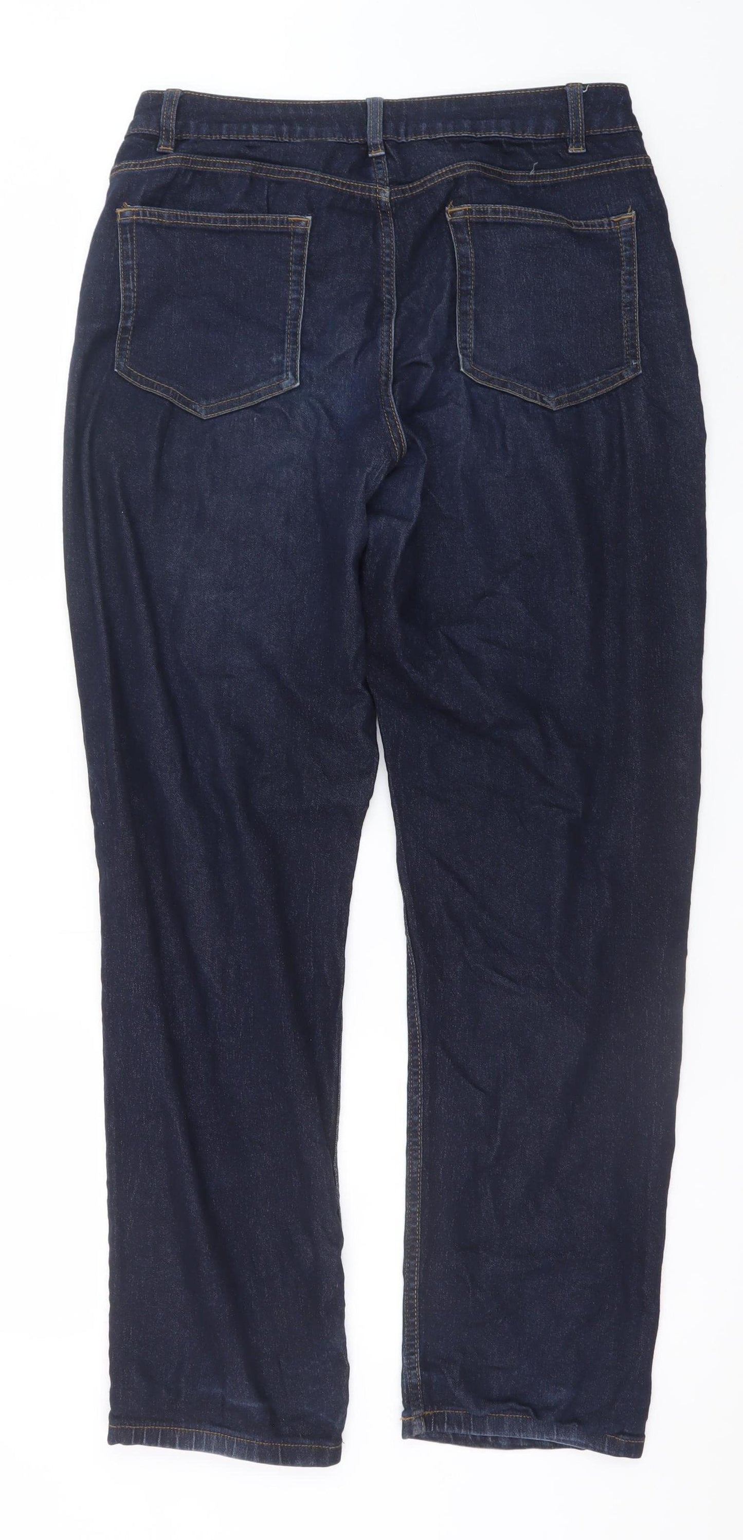 Denim Co. Women's Blue Straight Stretch Jeans Size 12