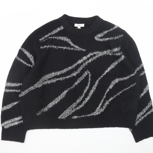 Marks and Spencer Women’s Black Metallic Stripe Knit Jumper XL