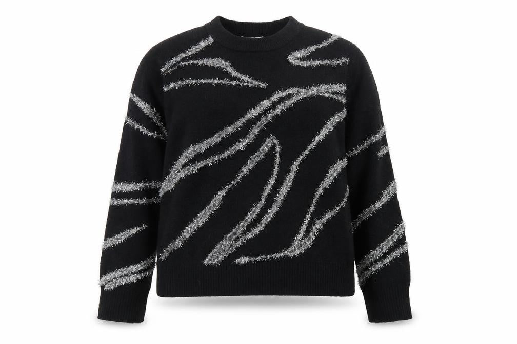 Marks and Spencer Women’s Black Metallic Stripe Knit Jumper XL