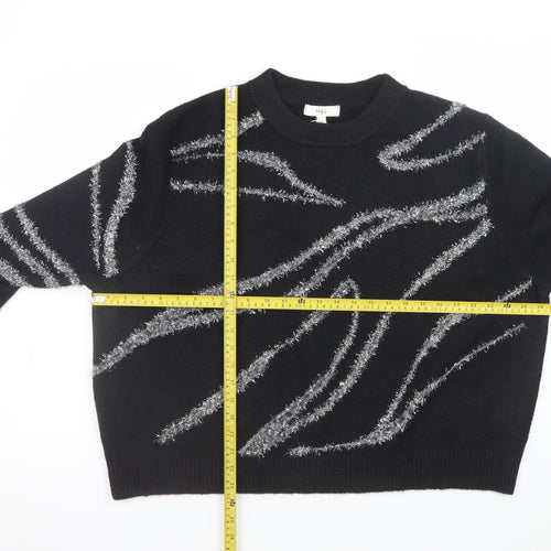 Marks and Spencer Women’s Black Metallic Stripe Knit Jumper XL