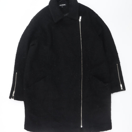 Debenhams The Collection Women's Black Size 14 Wool Zip Coat