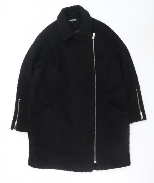 Debenhams The Collection Women's Black Size 14 Wool Zip Coat