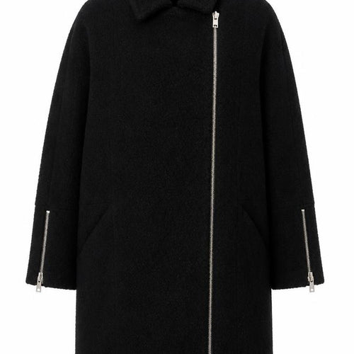 Debenhams The Collection Women's Black Size 14 Wool Zip Coat