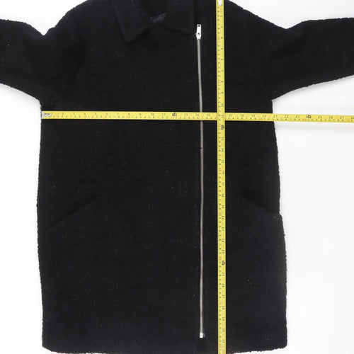 Debenhams The Collection Women's Black Size 14 Wool Zip Coat