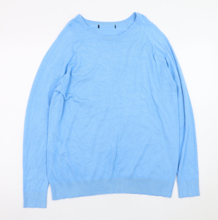 Dunnes Stores Women's Blue XL Crew Neck Pullover Jumper