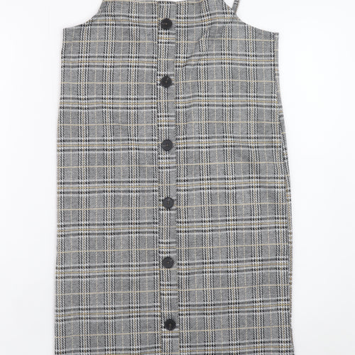 Primark Teens Grey Check Pinafore Dress 12-14 Adjustable Straps
