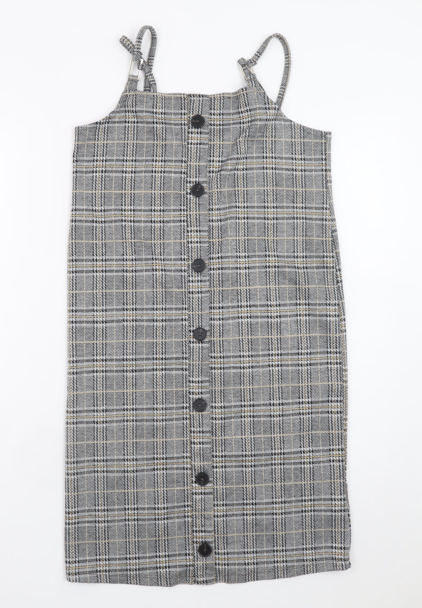 Primark Teens Grey Check Pinafore Dress 12-14 Adjustable Straps