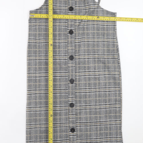 Primark Teens Grey Check Pinafore Dress 12-14 Adjustable Straps