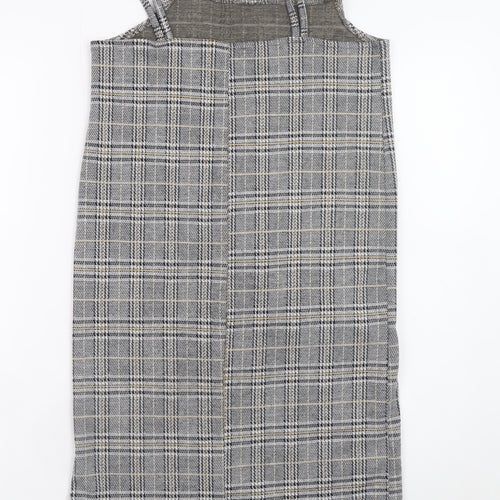 Primark Teens Grey Check Pinafore Dress 12-14 Adjustable Straps