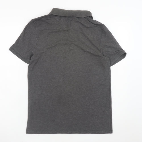 ASOS Men’s Grey Short Sleeve Cotton Blend Polo Shirt Size L