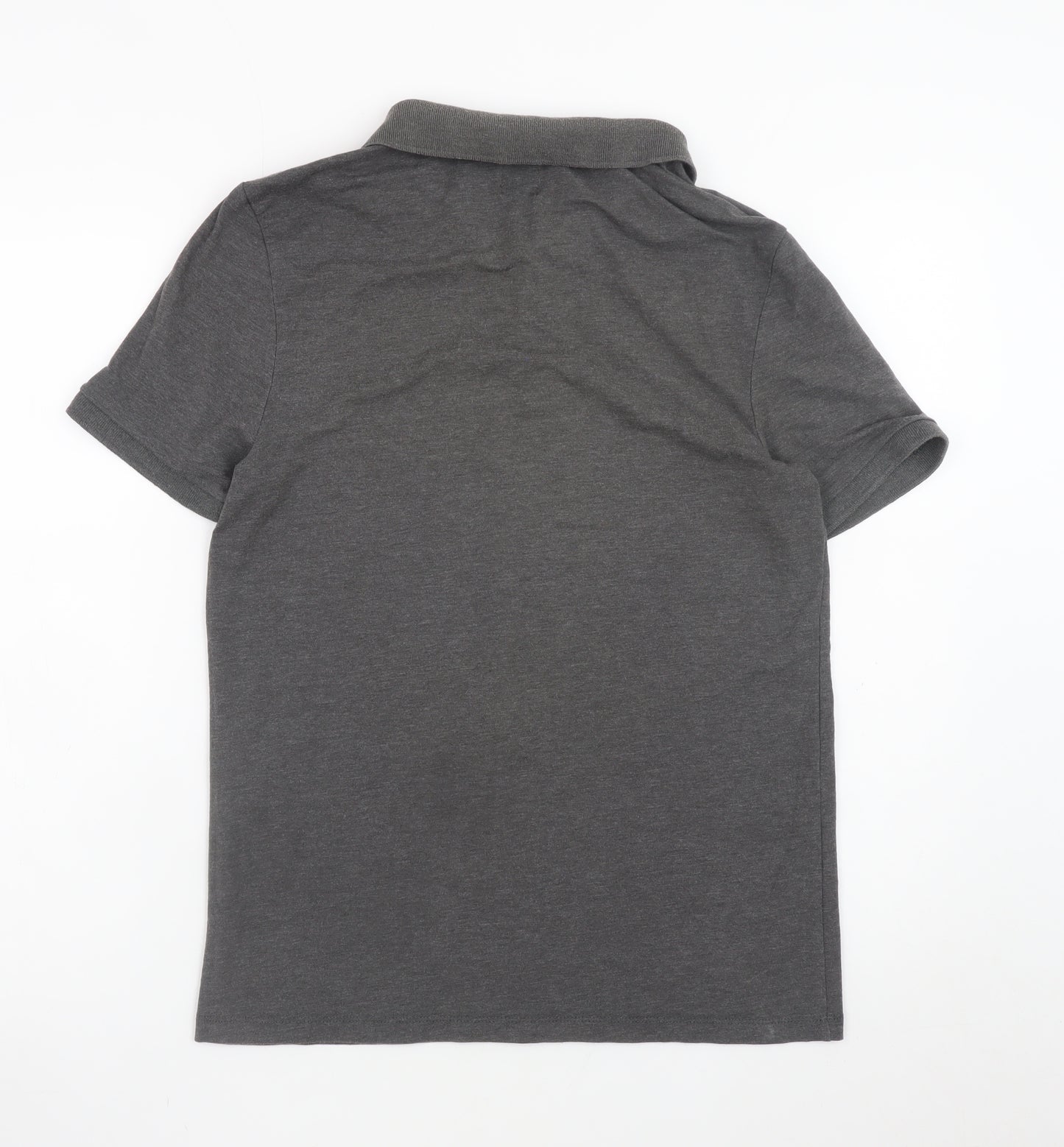 ASOS Men’s Grey Short Sleeve Cotton Blend Polo Shirt Size L