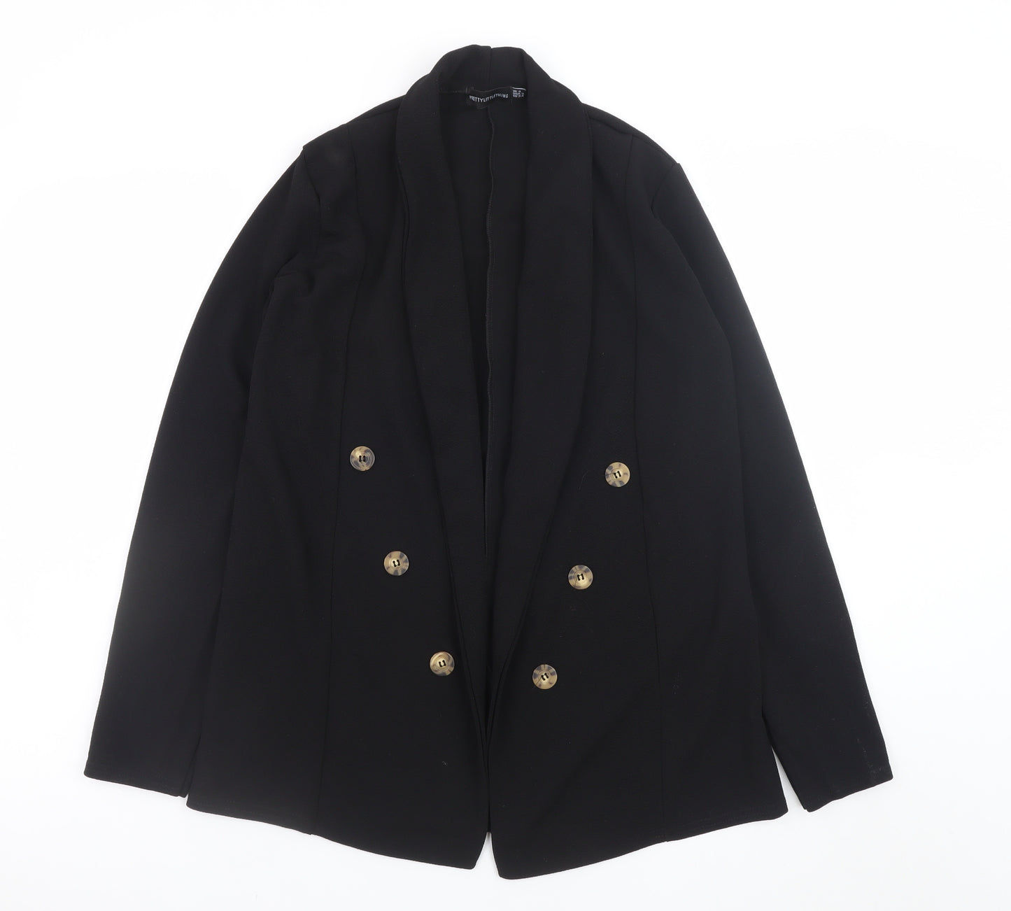 PrettyLittleThing Women’s Black Slim Fit Double Button Blazer UK 6