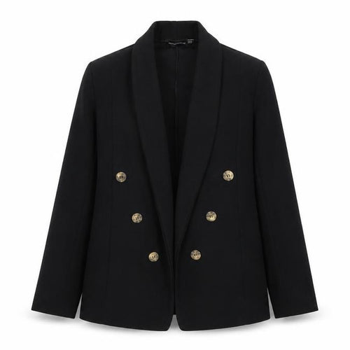 PrettyLittleThing Women’s Black Slim Fit Double Button Blazer UK 6