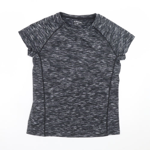 Atmosphere Womens Black Grey Short Sleeve Activewear T-Shirt Size 8
