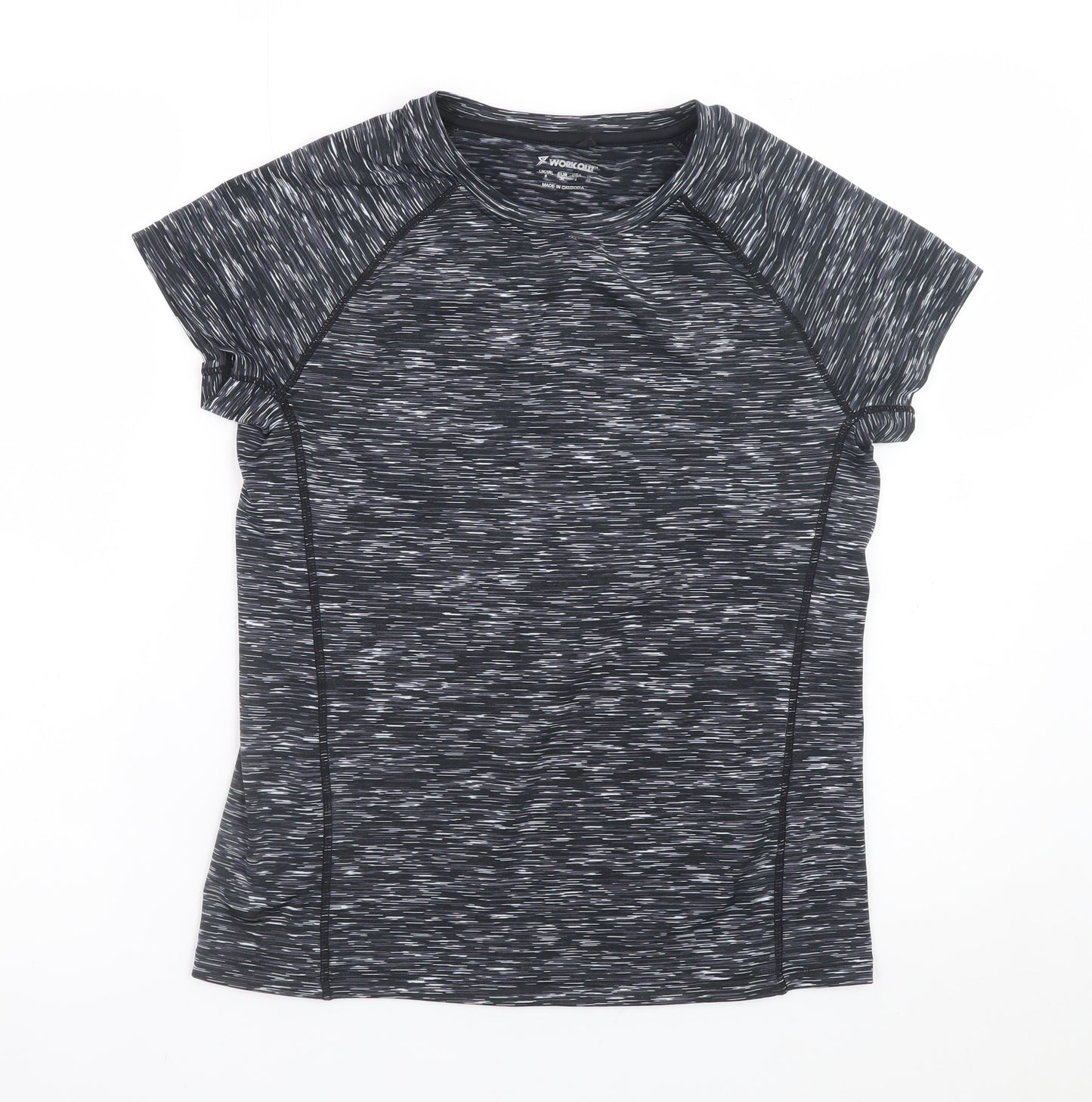 Atmosphere Womens Black Grey Short Sleeve Activewear T-Shirt Size 8