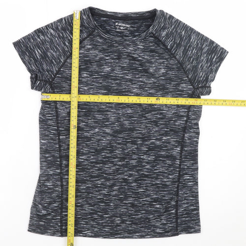 Atmosphere Womens Black Grey Short Sleeve Activewear T-Shirt Size 8