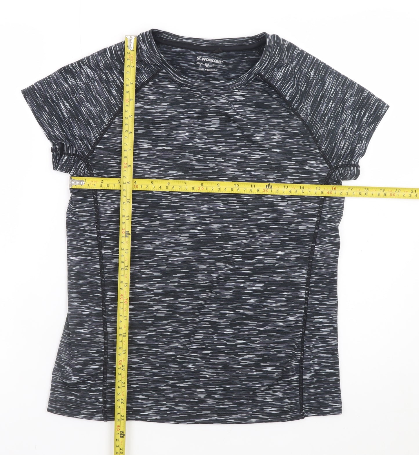 Atmosphere Womens Black Grey Short Sleeve Activewear T-Shirt Size 8