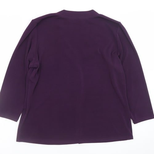 FEMME Women’s Purple V-Neck Studded Blouse Size 18