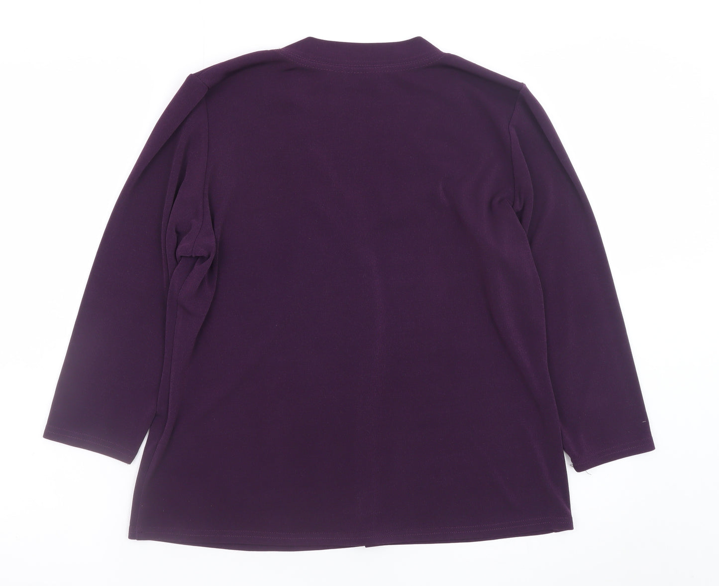 FEMME Women’s Purple V-Neck Studded Blouse Size 18