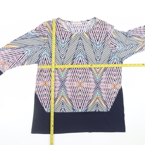 Bassini Women's Multicoloured Geometric 3/4 Sleeve Tunic Top Size 18