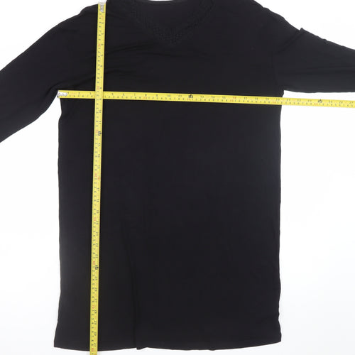 Dunnes Stores Women’s Black Shift Dress Size 10 Long Sleeve Lace Neck