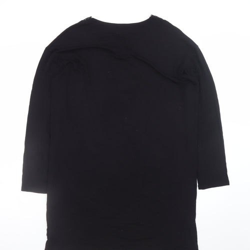 Dunnes Stores Women’s Black Shift Dress Size 10 Long Sleeve Lace Neck