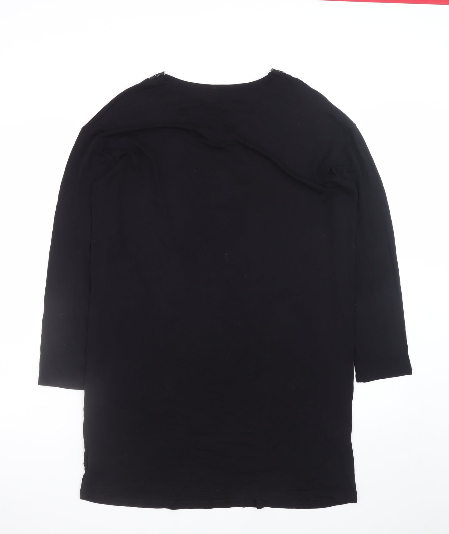Dunnes Stores Women’s Black Shift Dress Size 10 Long Sleeve Lace Neck