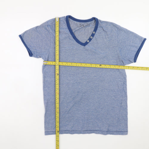 Cedar Wood State Men's Blue V-Neck Short Sleeve T-Shirt Size S