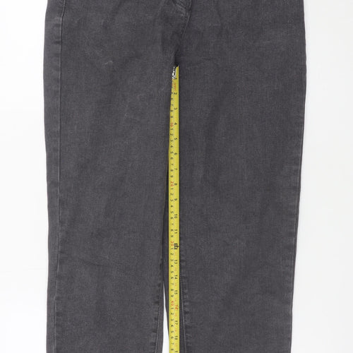 Pixiegirl Women Grey Petite Stretch Straight Jeans Size 12